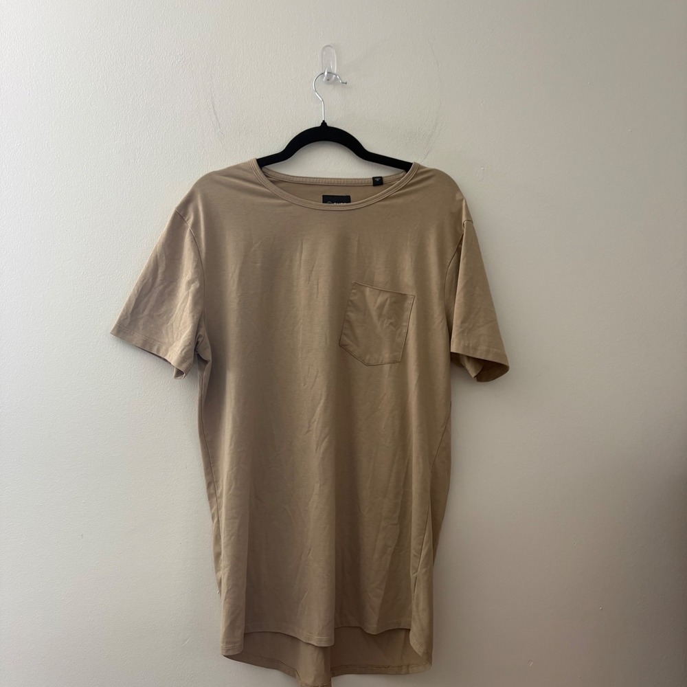 Cuts Clothing Mens XL Tan Khaki PYCA Pro Curved Hem Short Sleeve Tee Shirt